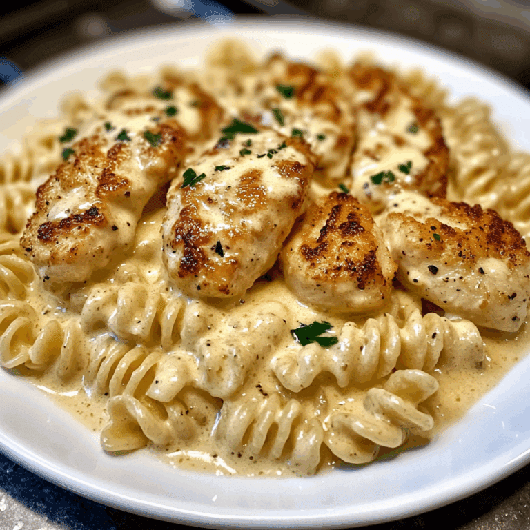 Creamy Garlic Butter Chicken & Rotini in Parmesan Sauce
