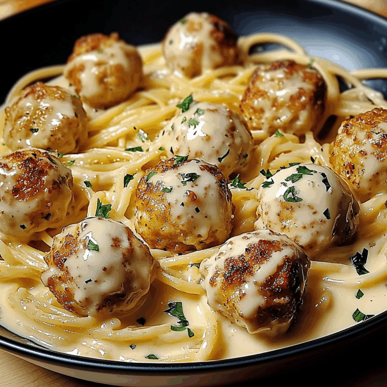 Garlic Butter Chicken Balls with Creamy Parmesan Pasta