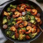 Honey Garlic Shrimp, Sausage, and Broccoli
