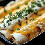 Jalapeño Popper Cheesy Chicken Enchiladas with Creamy Sauce