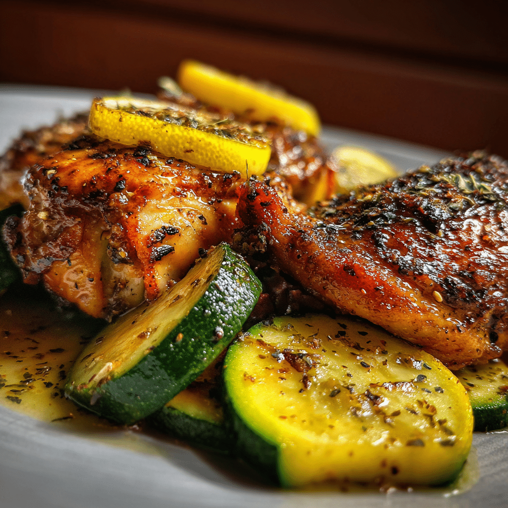 Asado Chicken with Lemon Zucchini