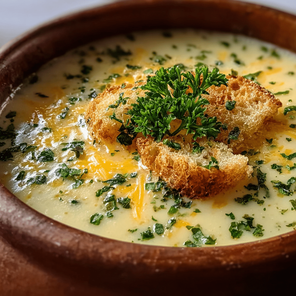 Cheddar Garlic Herb Potato Soup