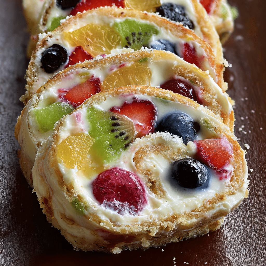Cheesecake Fruit Salad Roll Ups