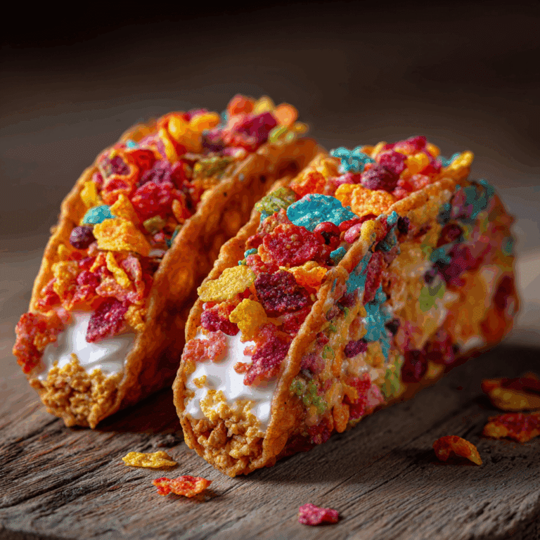 Fruity Pebbles Cheesecake Tacos