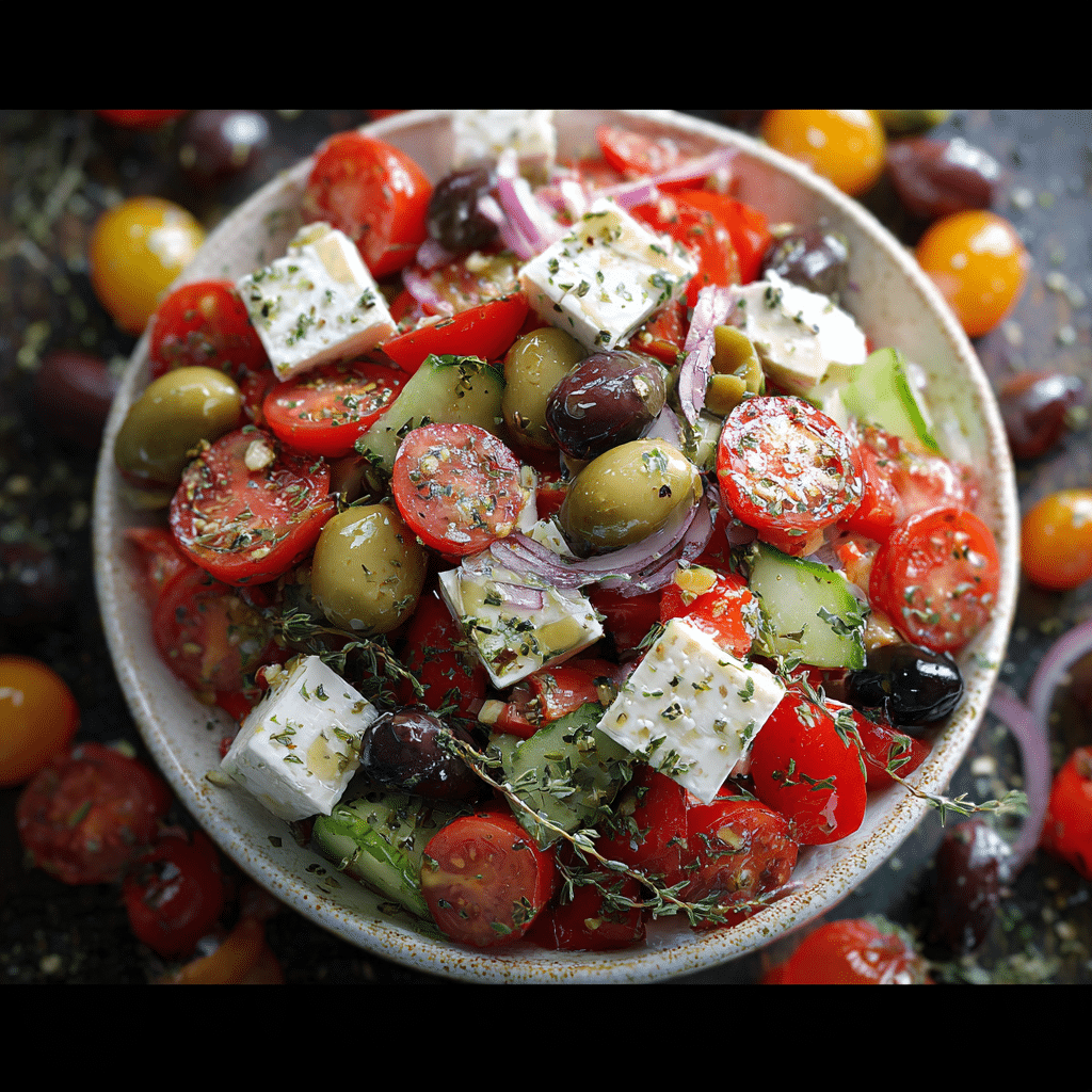 Greek Salad with Feta and Olives
