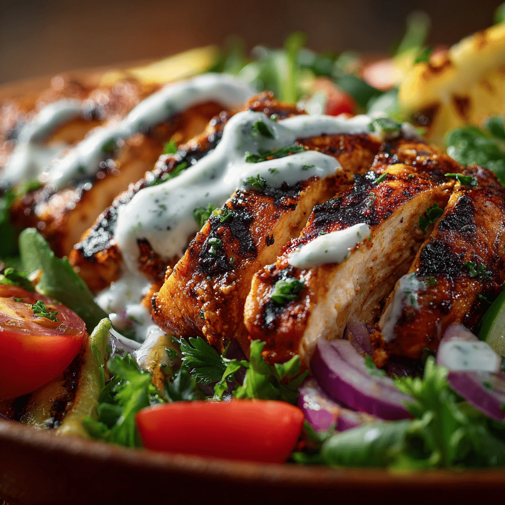 Grilled BBQ Chicken Salad with Herby Ranch