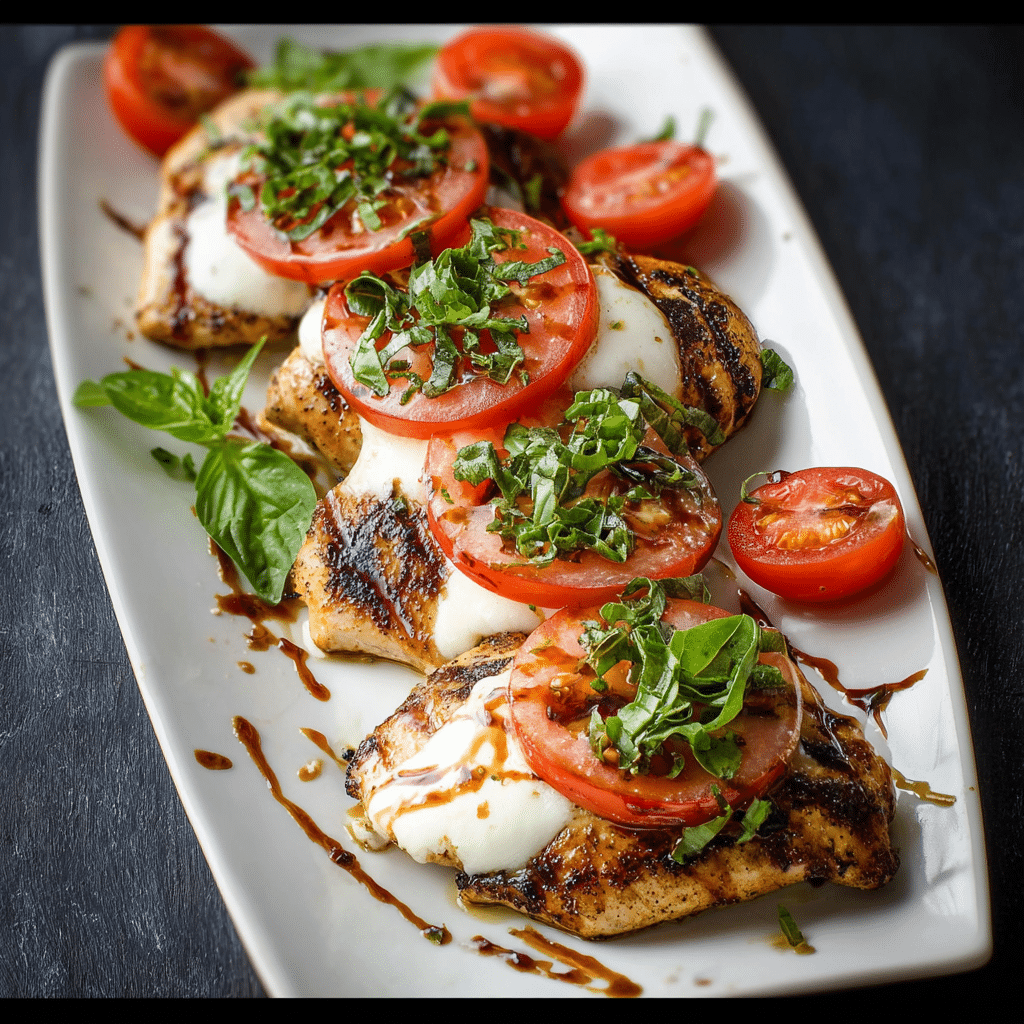 Grilled Caprese Chicken with Mozzarella