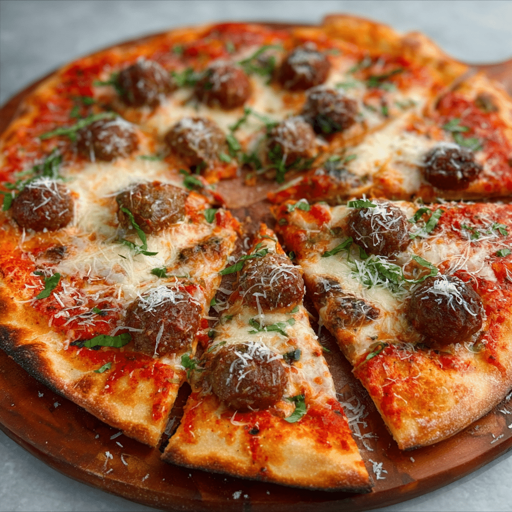 Meatball Pizza