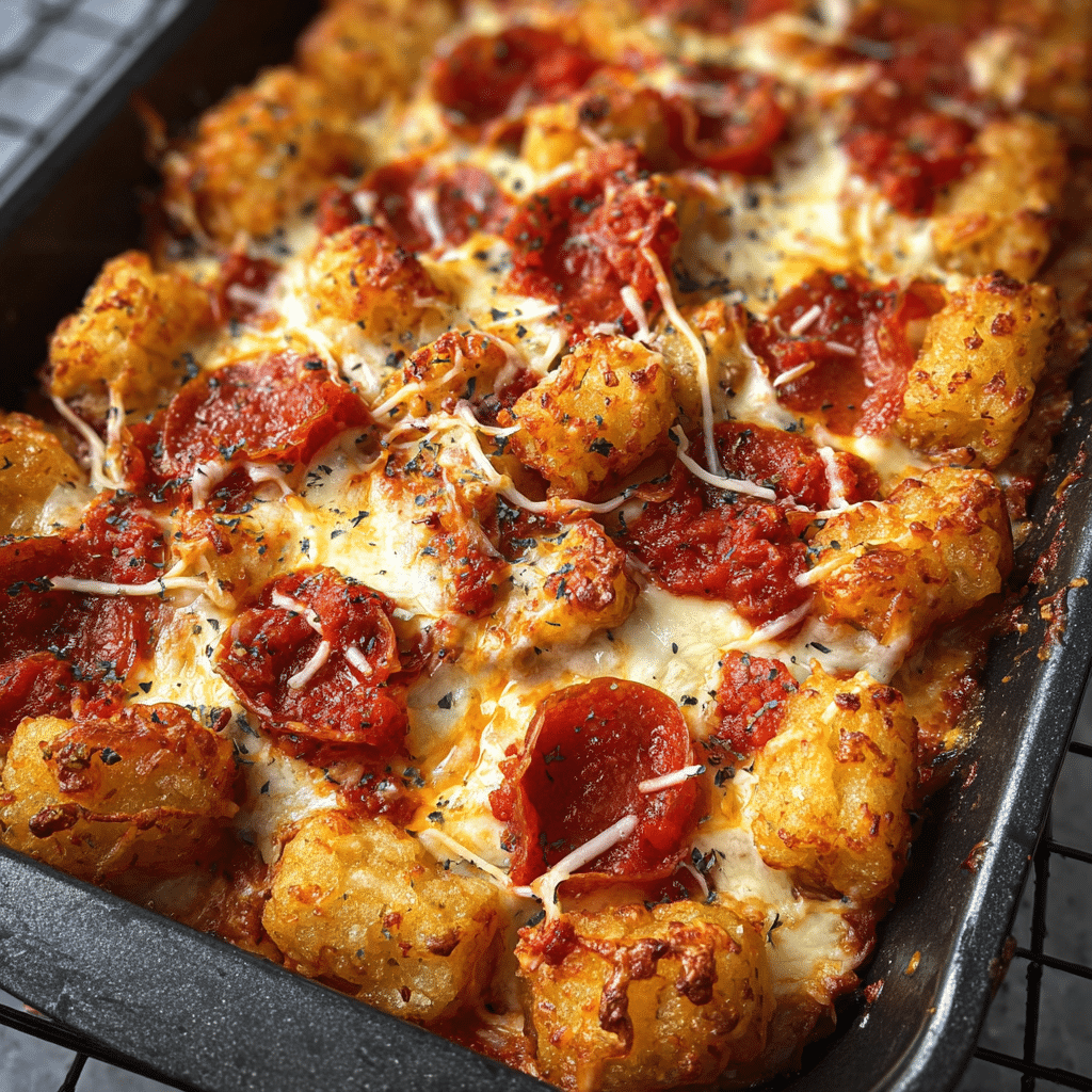 Tater Tot Pizza Bake