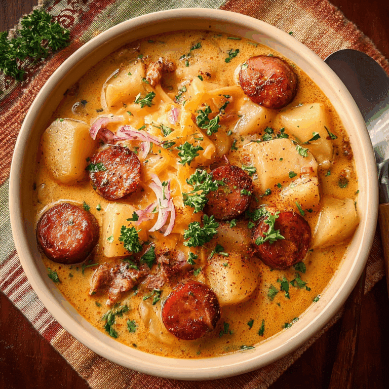 Cajun Potato Soup with Sausage and Cheese