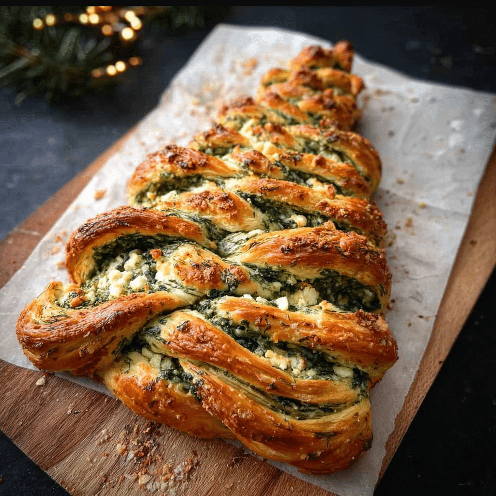 Christmas Tree Spinach Feta Bread