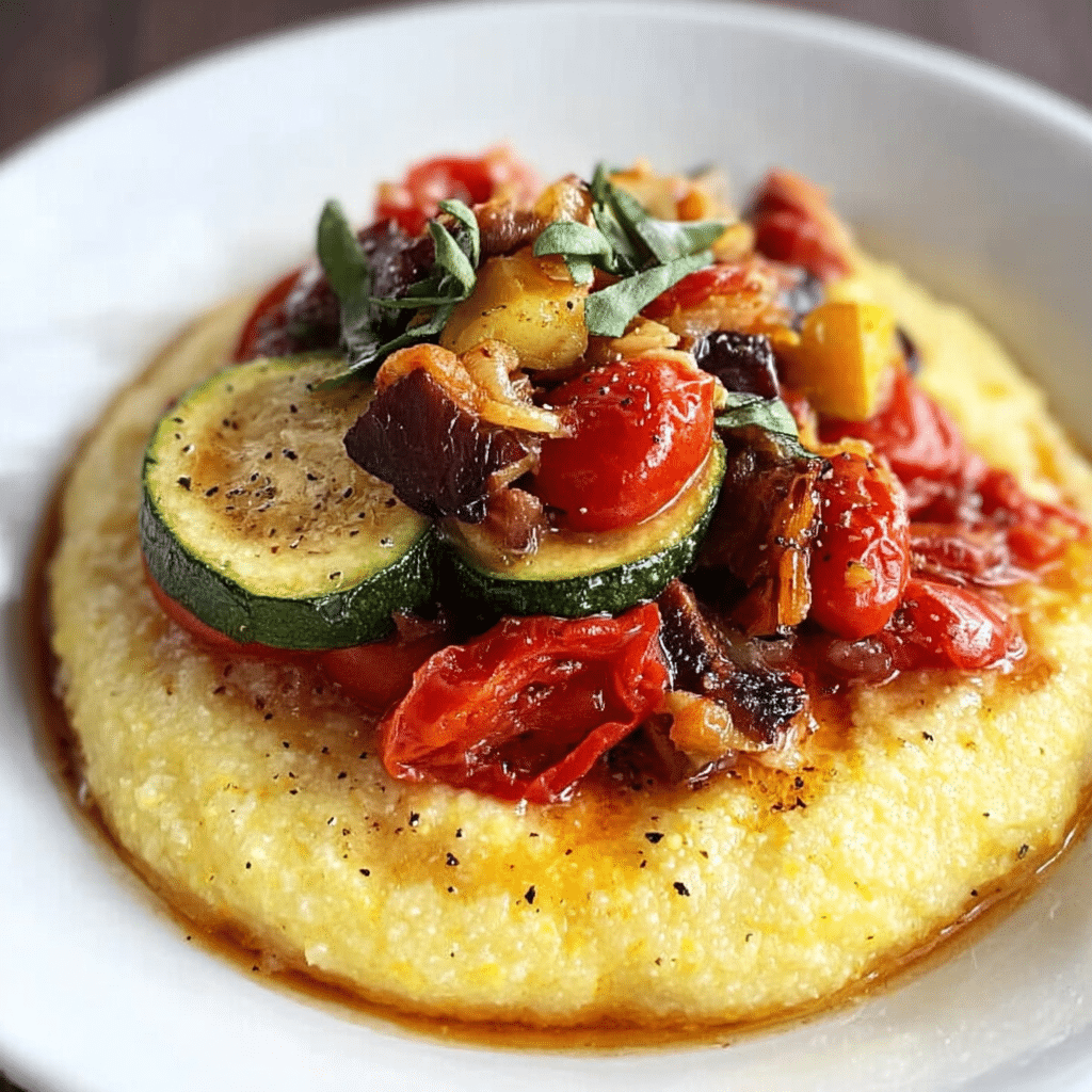 Goat Cheese Polenta with Roasted Ratatouille