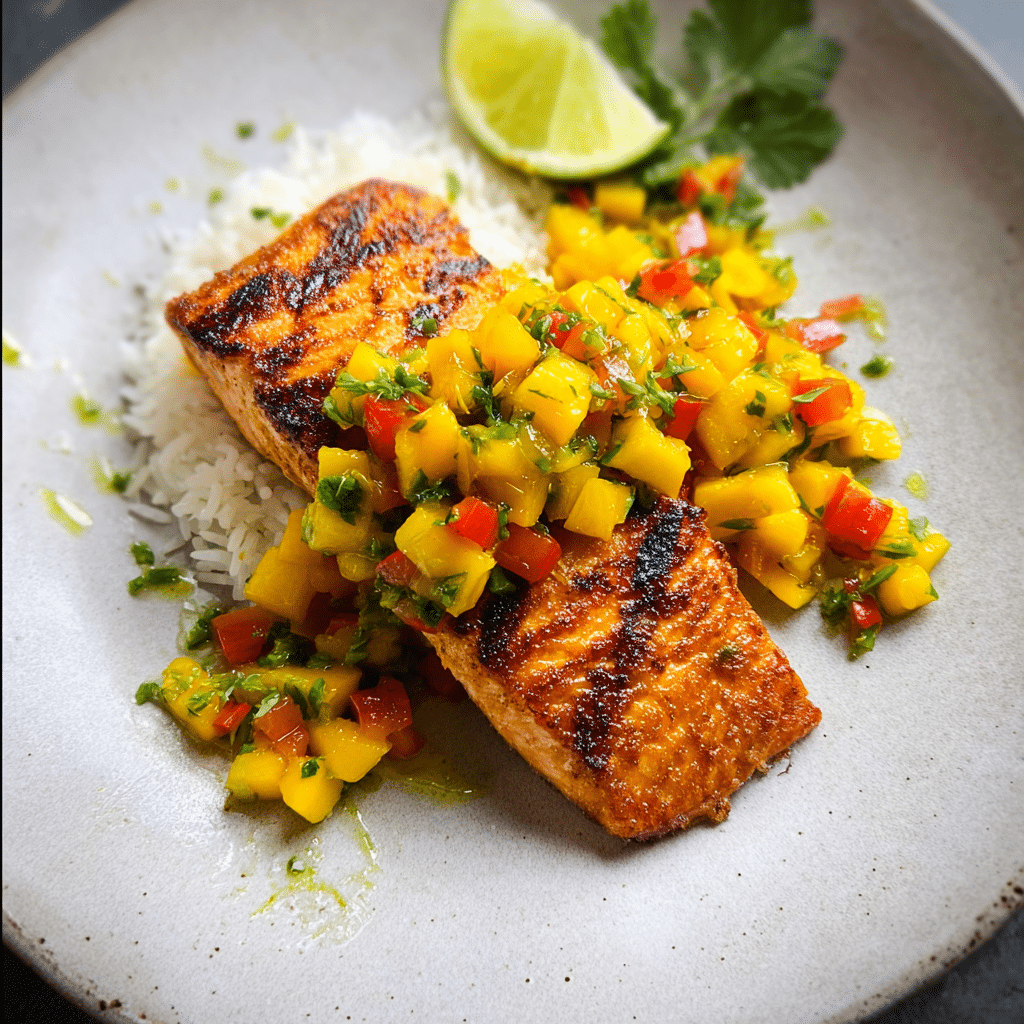 Grilled Salmon Mango Salsa