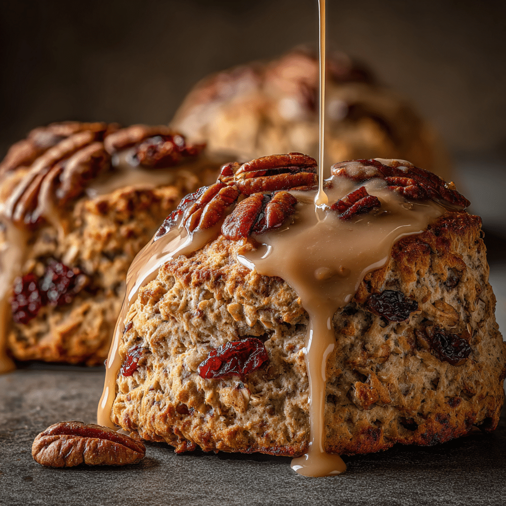 Maple Oatmeal Scones with Pecans and Currants