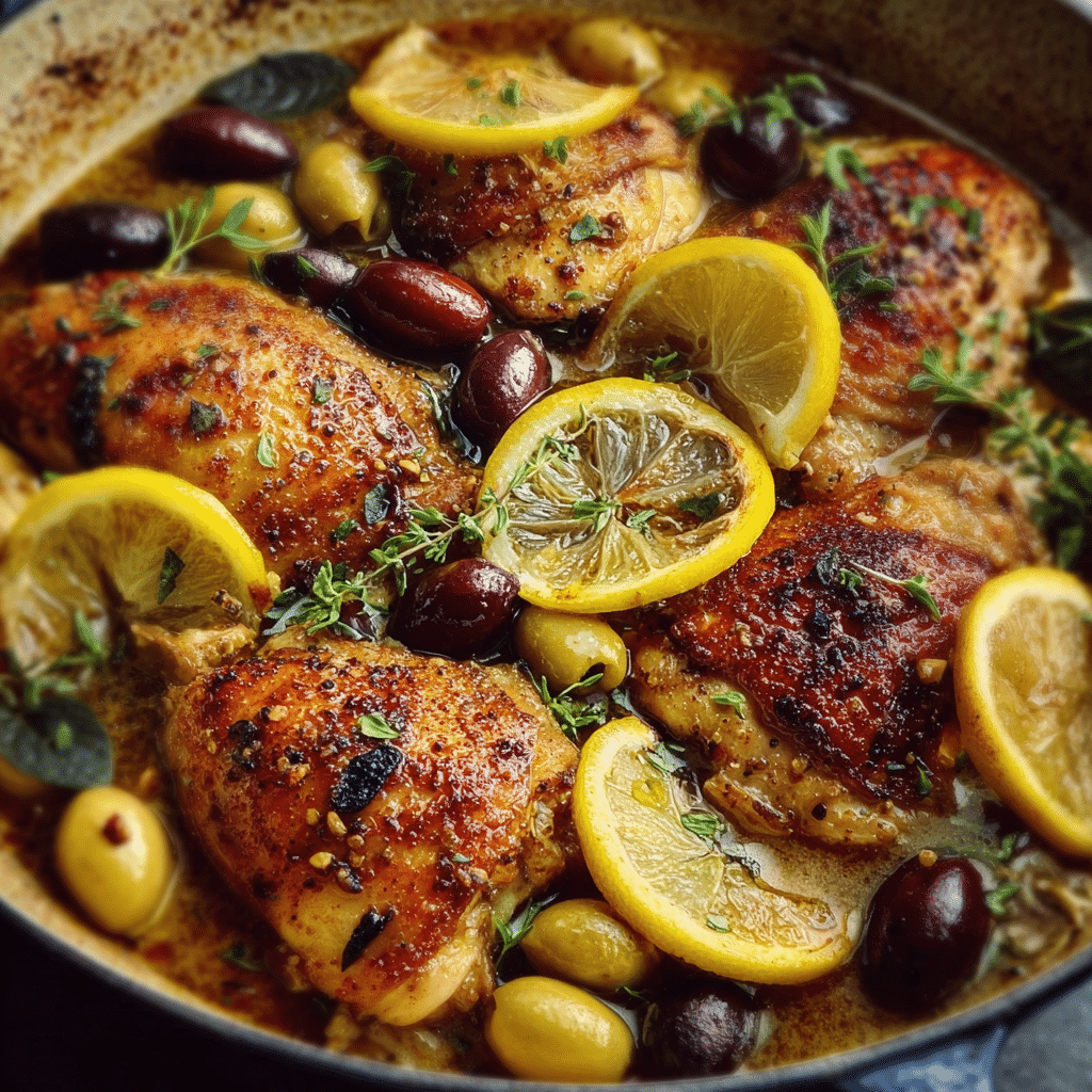 Mediterranean Chicken with Lemons & Olives