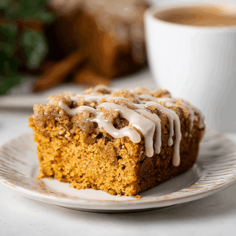 Pumpkin Coffee Cake with Maple Glaze