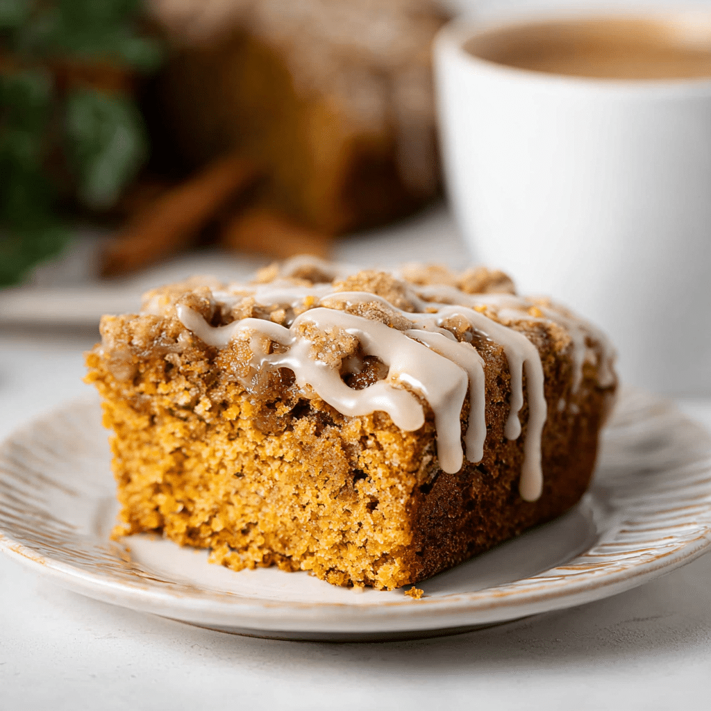 Pumpkin Coffee Cake with Maple Glaze