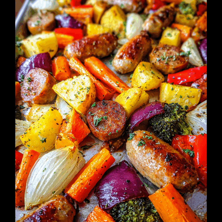 Roasted Veggie and Chicken Sausage Sheet