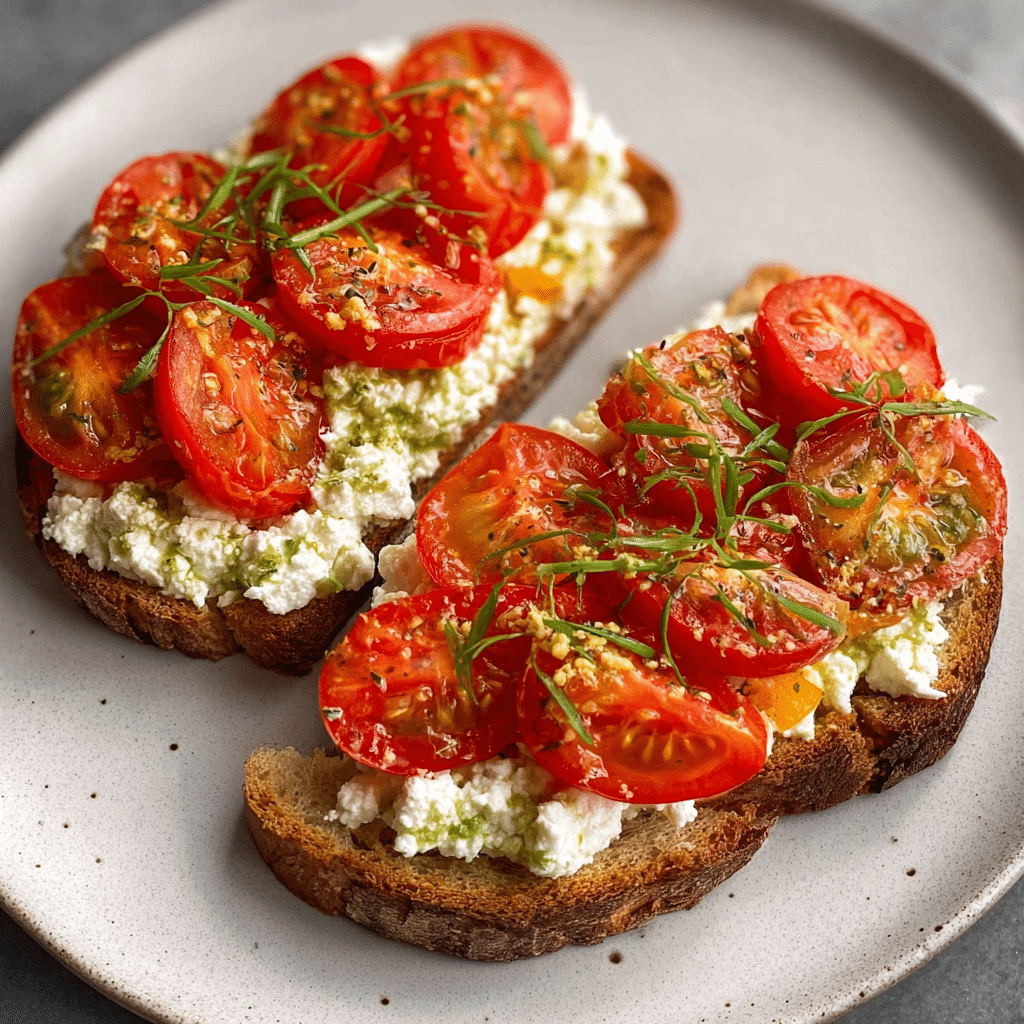 Tomato and Cottage Cheese Toast
