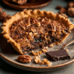 Kentucky Pecan Pie with Chocolate and Nuts