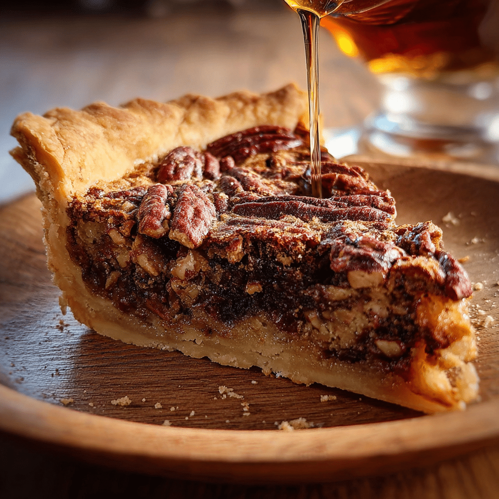 Pecan Pie with Maple Syrup and Bourbon
