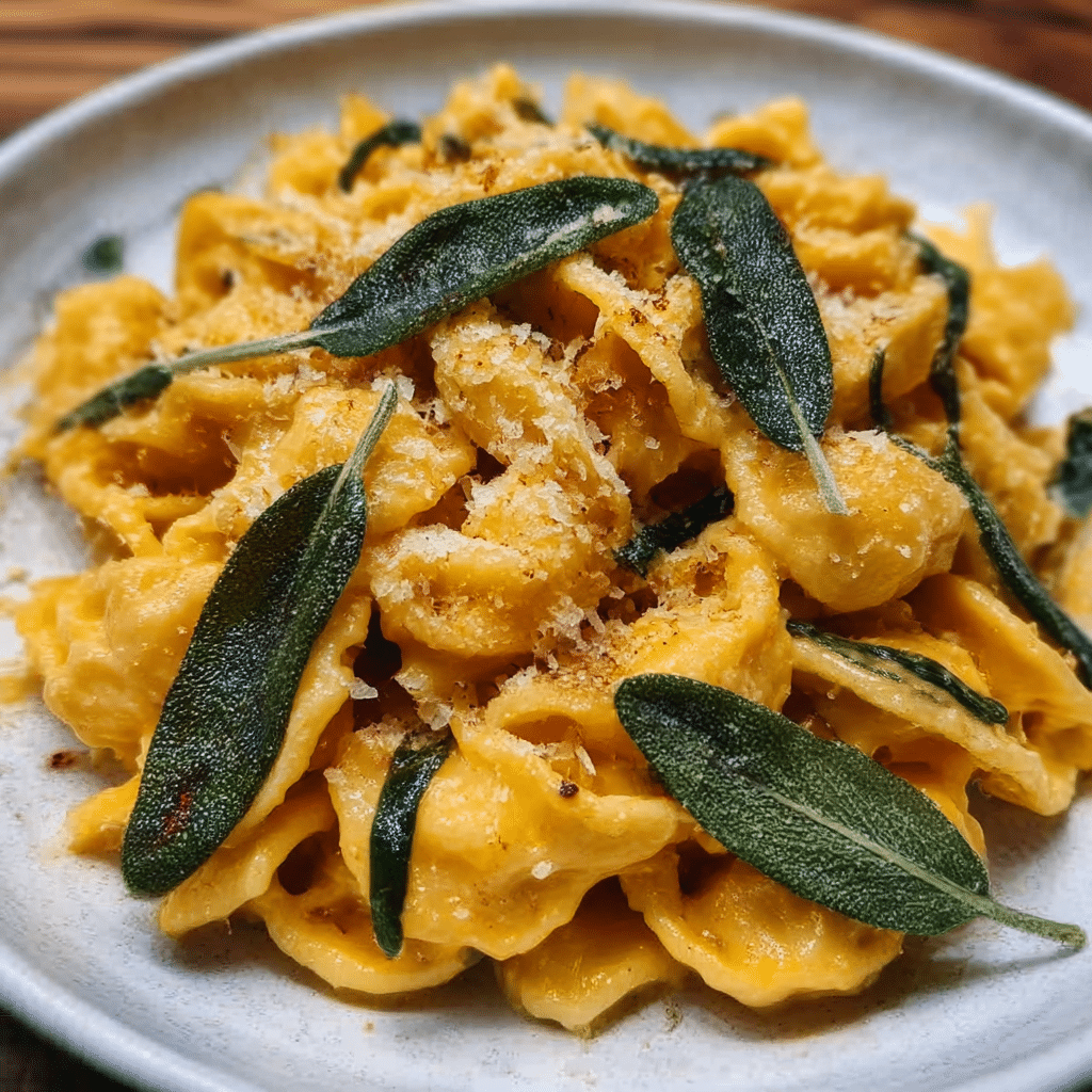 Pumpkin Pasta with Sage and Spinach