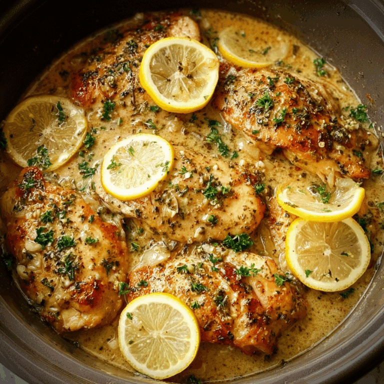 Slow Cooker Lemon Garlic Chicken