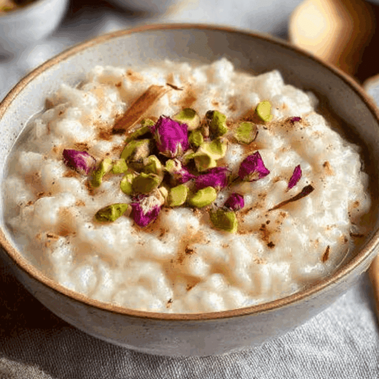 Vegan Rice Pudding with Rosewater and Pistachios