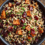Wild Rice Pilaf with Roasted Sweet Potato and Cranberries